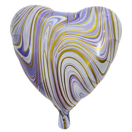 Picture of MARBLE HEART FOIL BALLOON PURPLE 18INCH